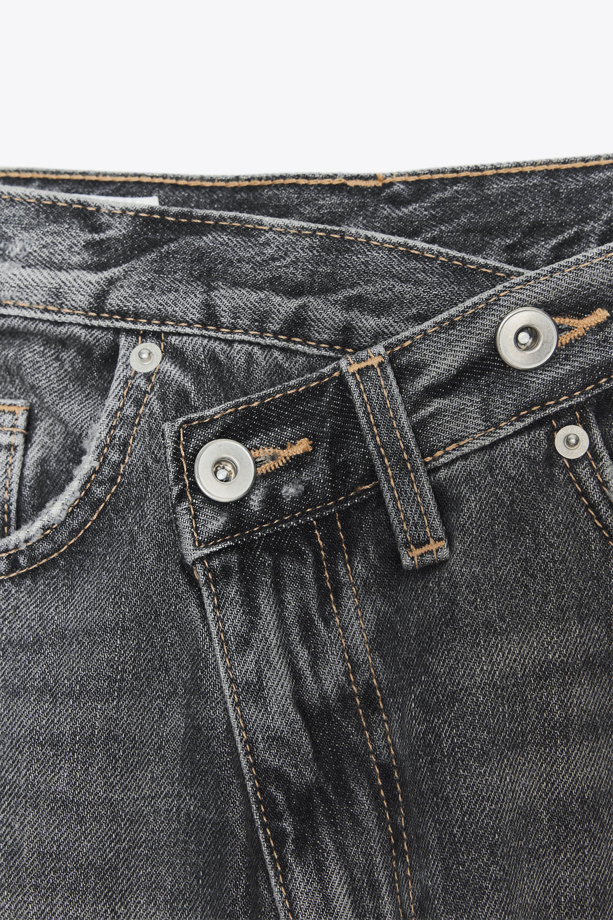 TRF HIGH WAIST CROSSOVER WIDE LEG JEANS